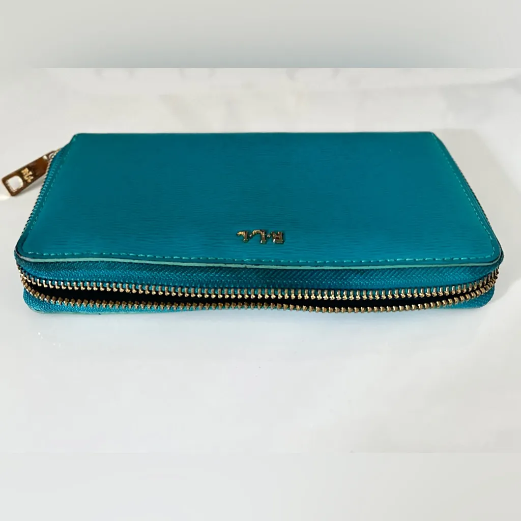 Lauren Ralph Lauren Tate Zip Around Leather Wallet Pick A Color Turquoise - Image 4