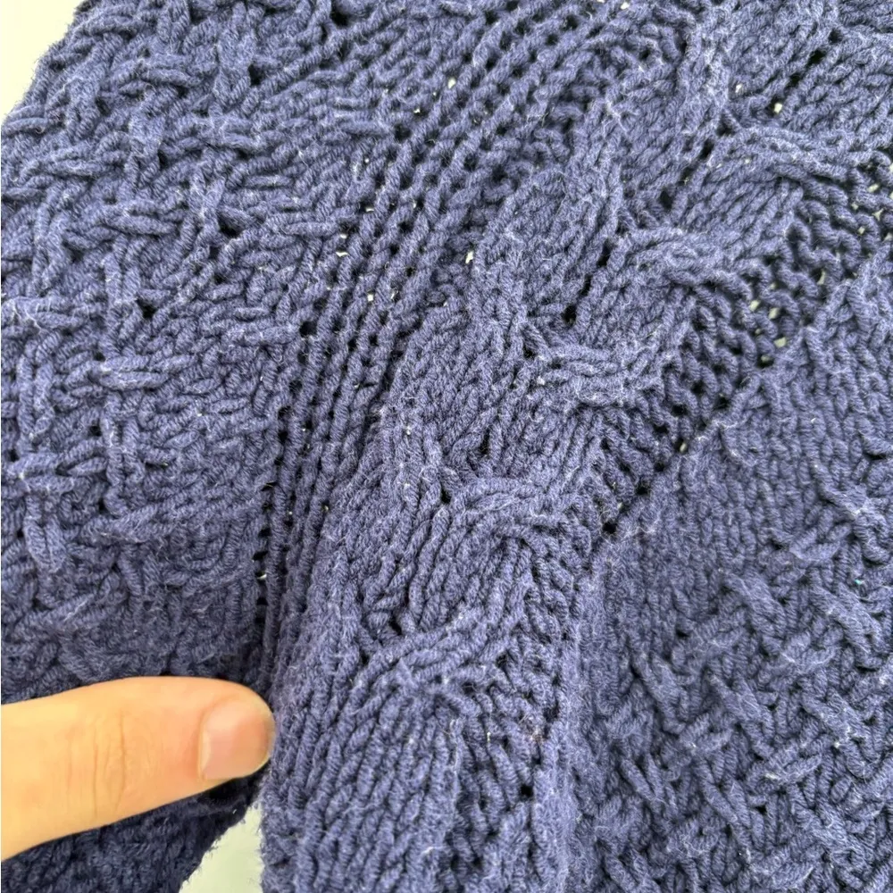 360 sweater revolve blue knitted sweater pullover acrylic split hem sweater xs - Image 8