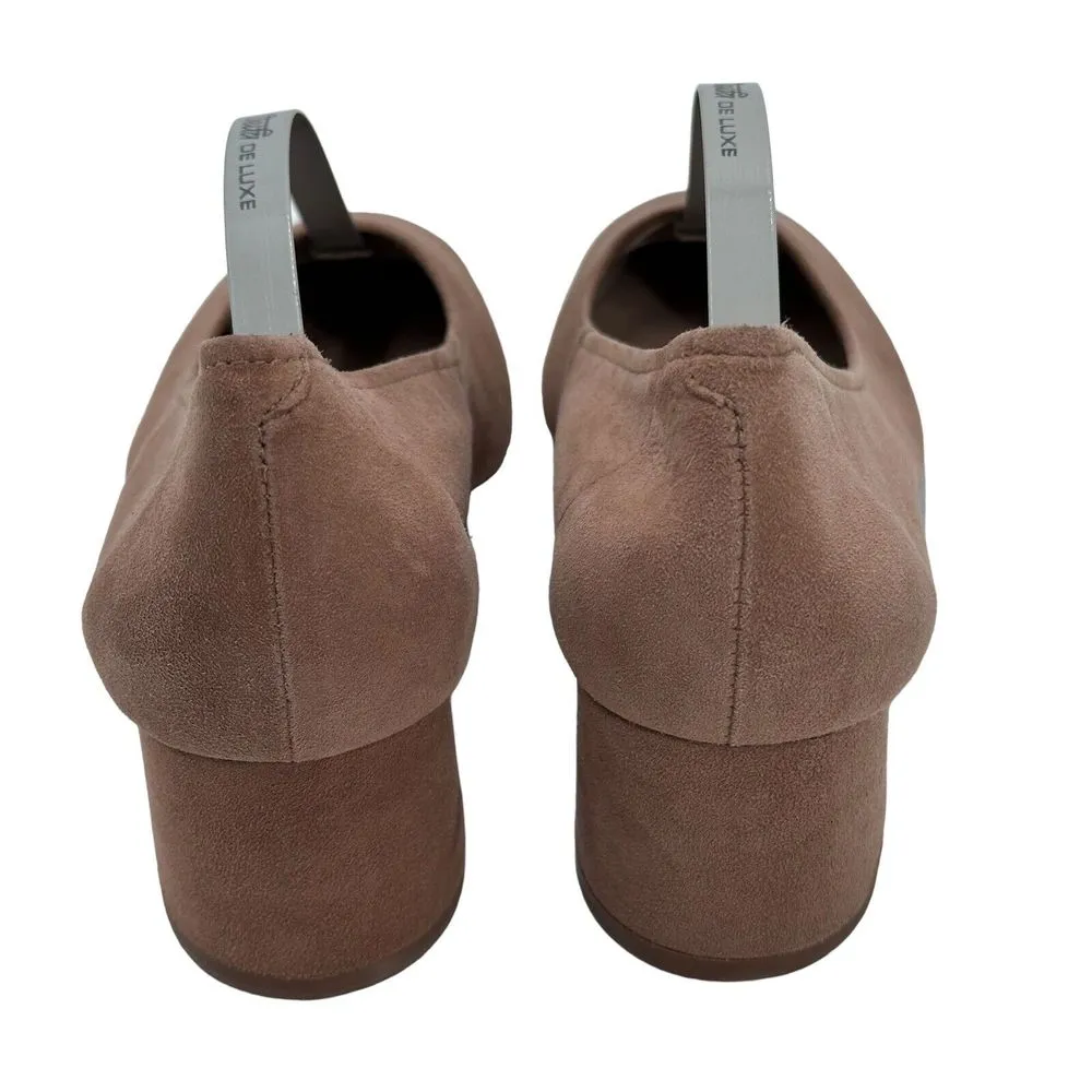 Steve Madden Womens Tour Classic Pump Shoes Camel Suede Block Heels Size‎ 6.5 - Image 4