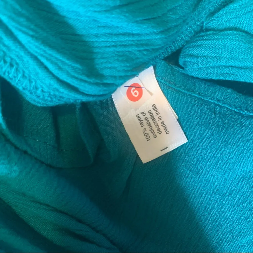 Lane Bryant Plus Peasant Top Sz 18 Beautiful Teal Embroidered - Image 6