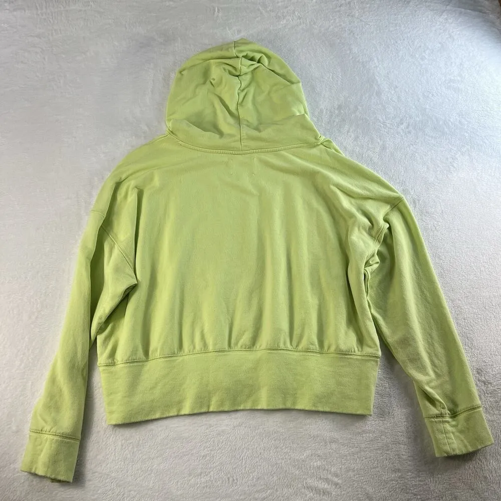 Aerie Offline XL Cropped Hoodie Lime Neon Green Pullover Sweatshirt Women’s - Image 12