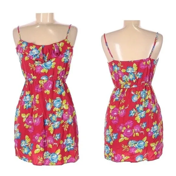 Red floral ruffle sundress size large - Image 2