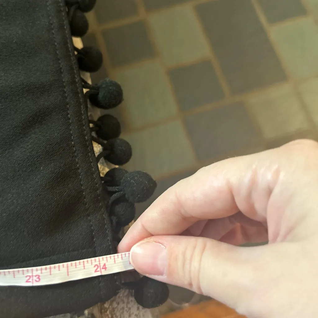 Aqua Black Crop Pants with Pom-Pom Trim | Size Small - Image 8