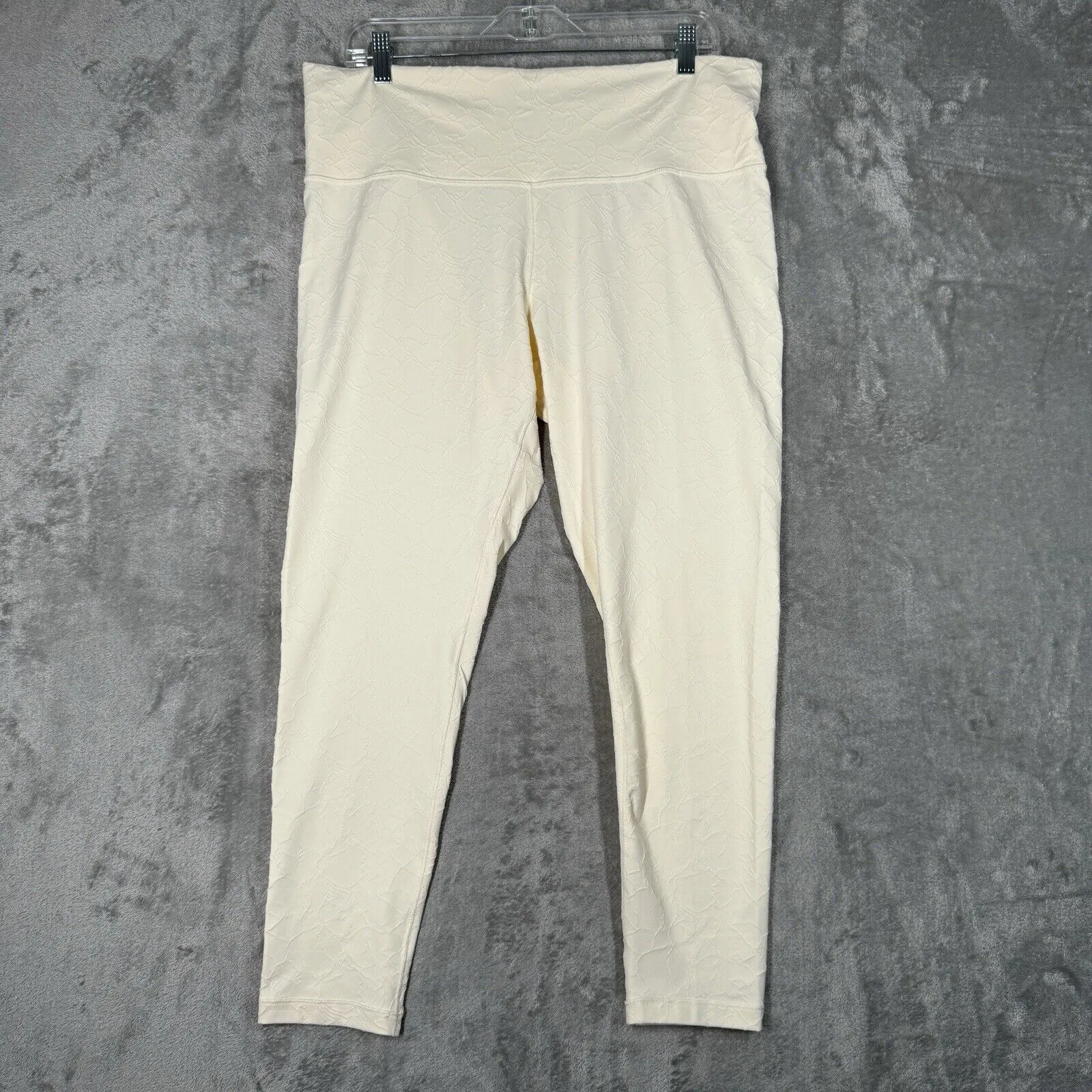 Calia Pants Womens XXL 2XL‎ Cream Textured Leggings Loungewear Casual Athleisure - Image 2