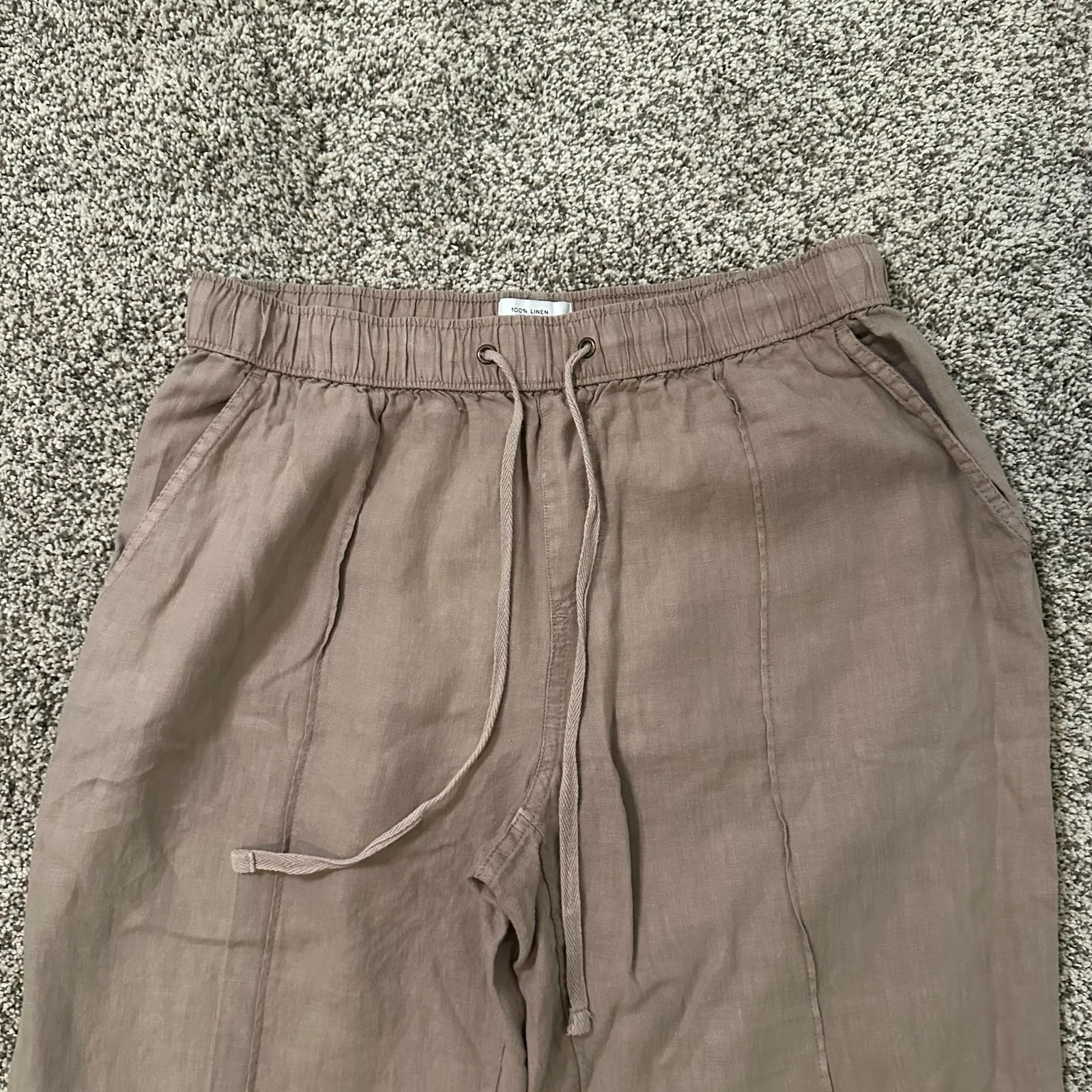 H by Halston light brown linen jogger pants size M - Image 3