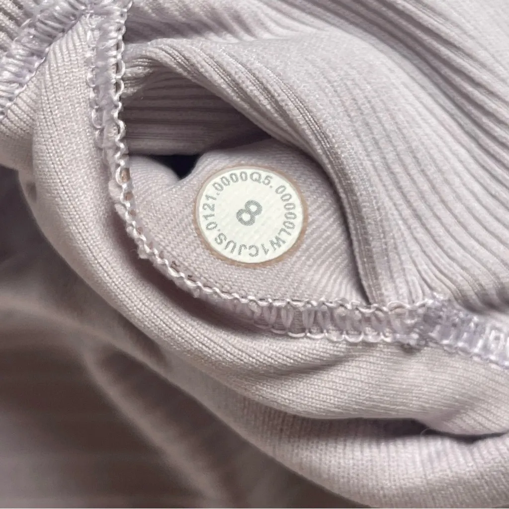 Lululemon Size 8 Light Purple Lavender Ribbed Racerback Tank Top Ebb To Street - Image 6