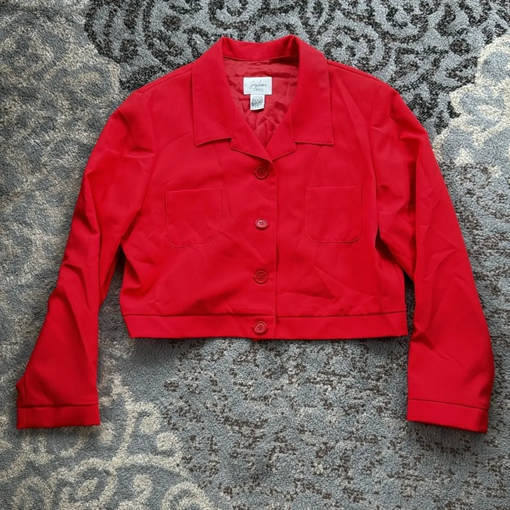 Vintage Jaclyn Smith Classics Jacket & Pants Set Red 14/16 - Image 2
