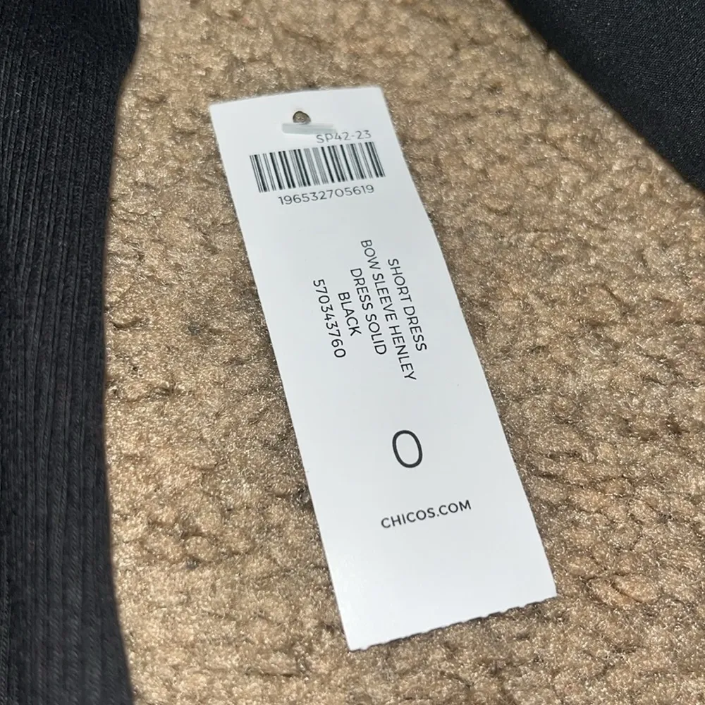 Chico’s Knit Mix Sleeve Henley‎ Dress Cotton-Stretch Black 4 - Image 8