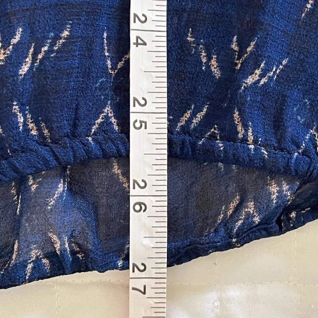 Lucky Brand Peasant Sheer Blouse color Blue in size Large - Image 7
