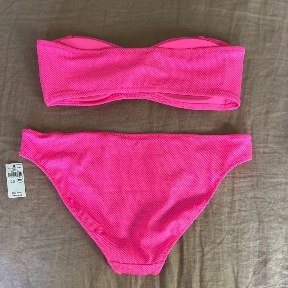 AERIE - Pink Bandeau Bikini Set Sz M - Image 2