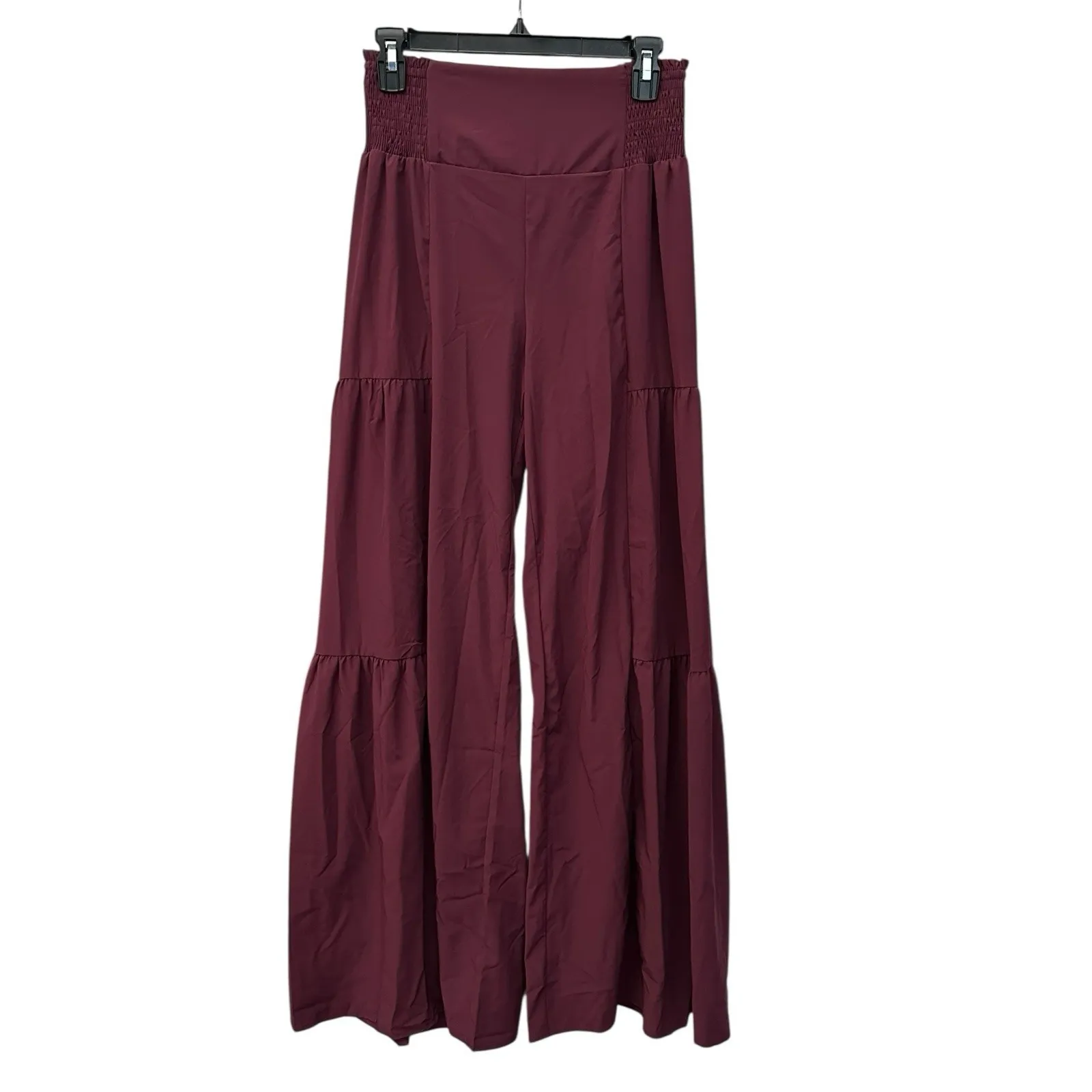Halara Pants Small Crimson Red Breezeful High Waist Shirred Tie‎ Wide Leg #O5-6 - Image 5