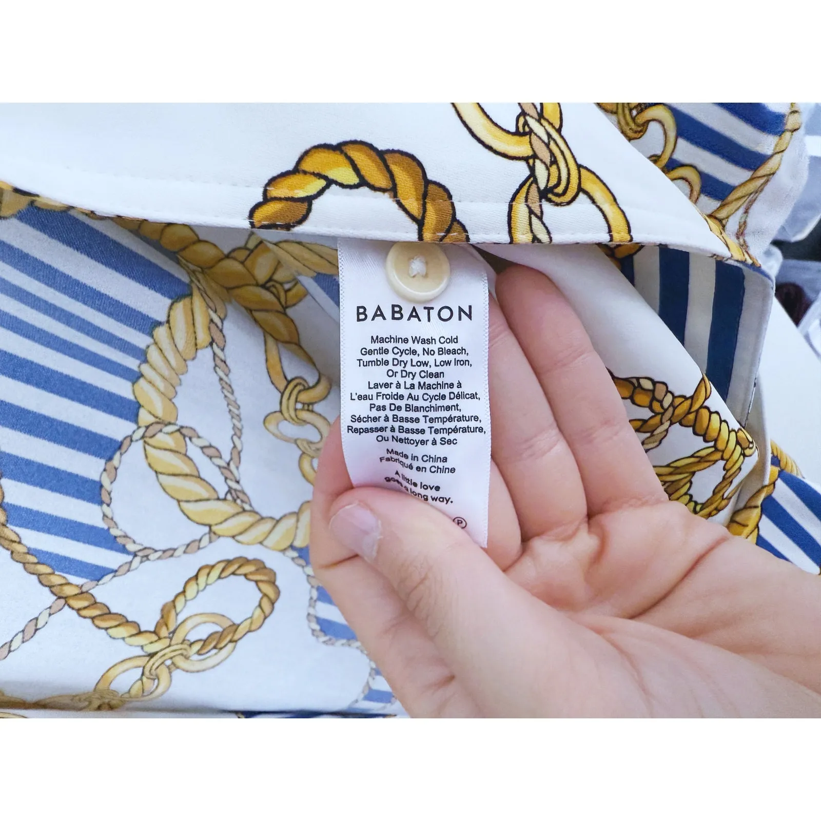 Babaton Nautical Old Money Kahlo Chain Belted Robe Cover Up Small Yacht Luxury - Image 11