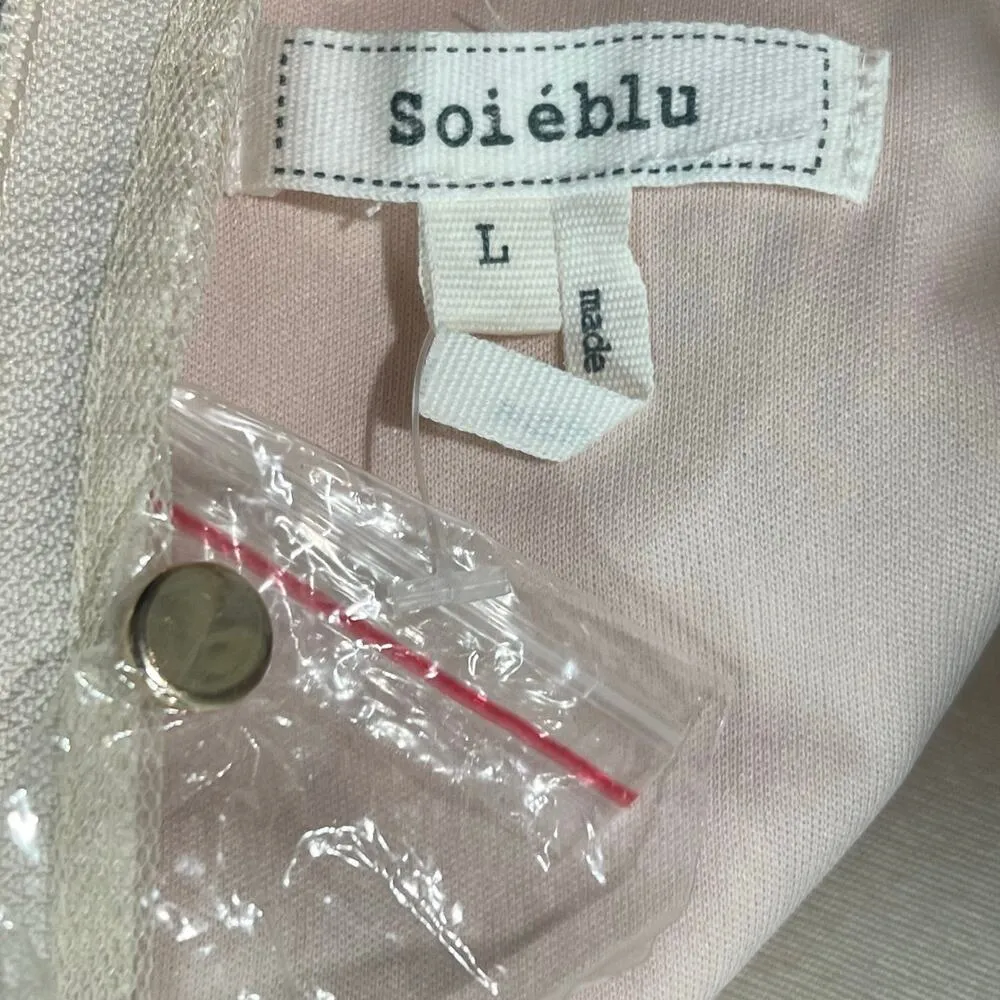 Soieblu Maxi Dress Womens L Pink Lace Front Slit Sheer Panel Feminine Romantic - Image 10