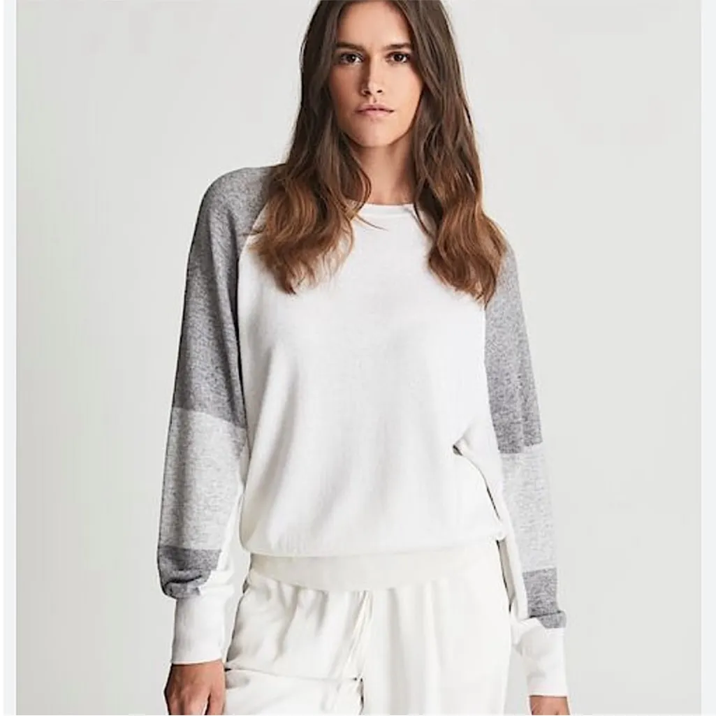 REISS Reina Wool Cashmere Blend colorblock Crewneck jumper sweater size large - Image 4