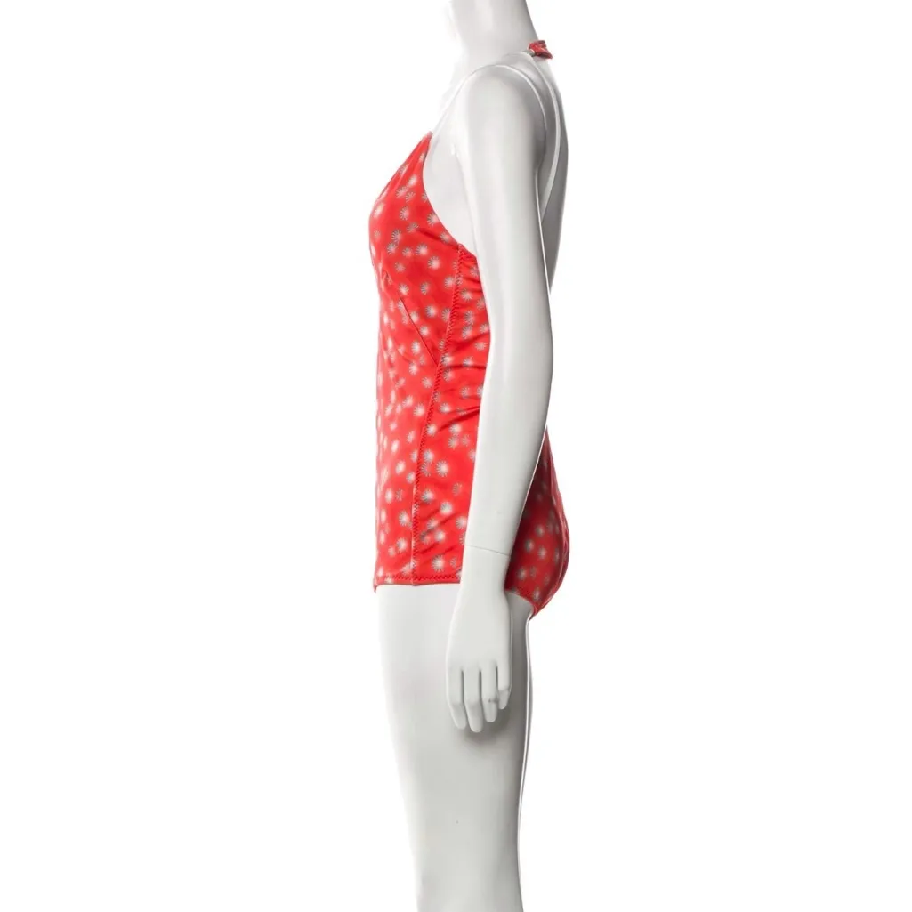 Malia Mills maillot one piece red floral white interchangeable straps NEW Size 2 - Image 2