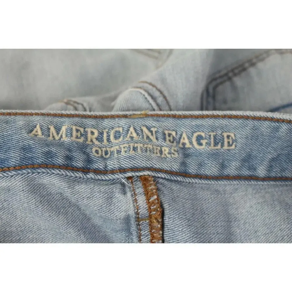 AMERICAN EAGLE Super Sexy CutOff Distressed Denim Blue - Image 4