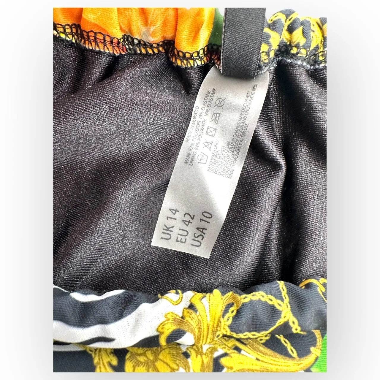 Jaded London Orange Zebra Print Tie Side Baroque Chain Bikini Swimsuit Bottom - Image 5