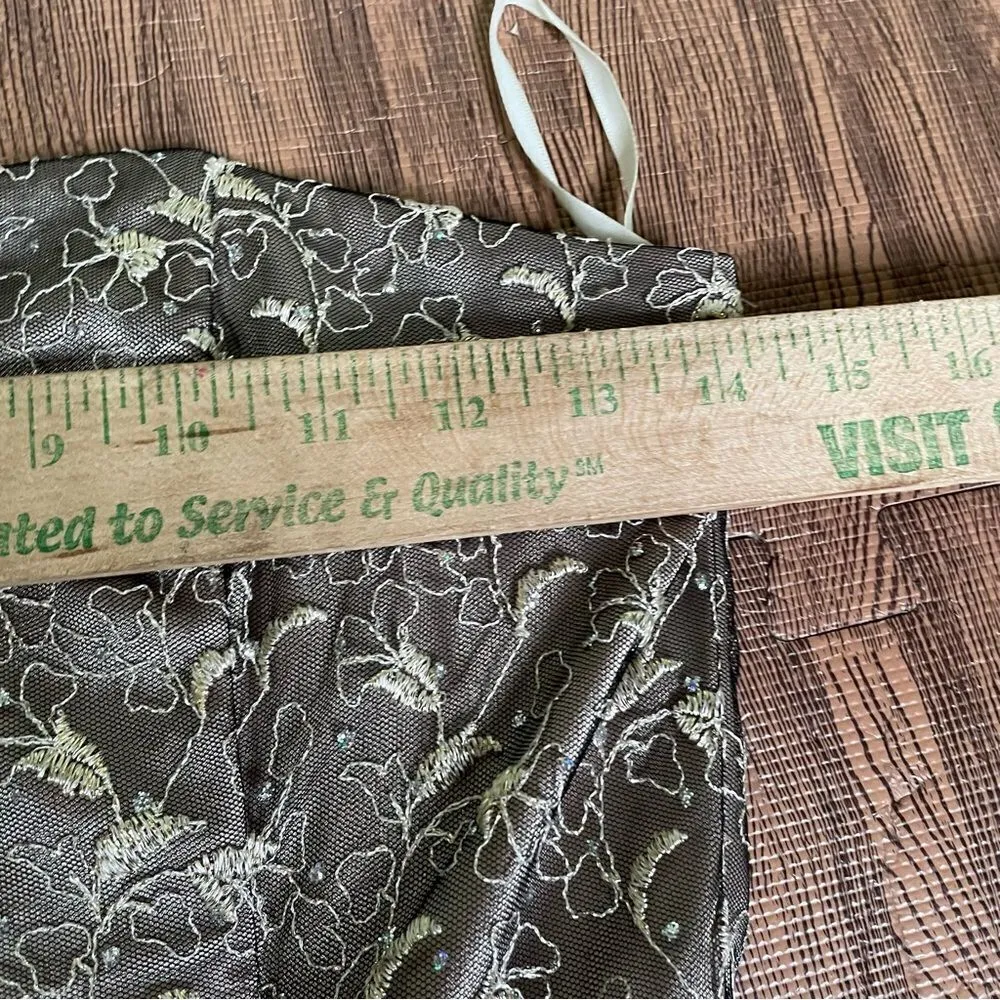 Vintage Y2K 90s Jessica McClintock Straples Basque Drop Waist Mini Dress Lace‎ 6 - Image 10