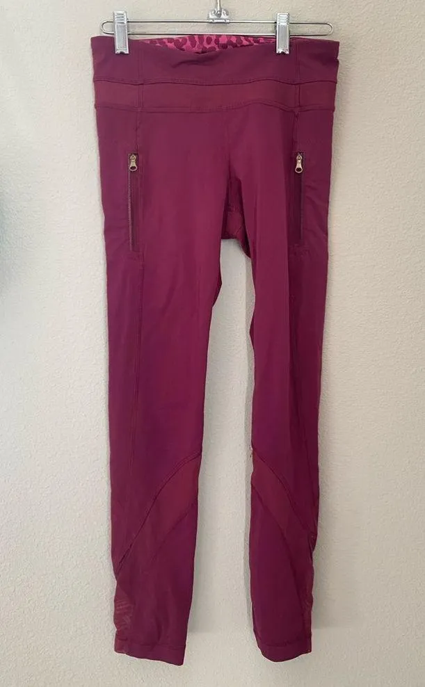 Lululemon Inspire Tight II Burgundy Leggings, Size 4 - Image 2