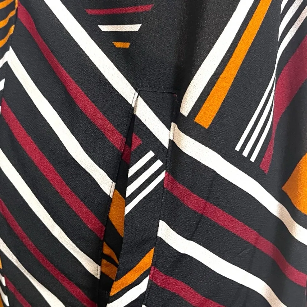 Chicos Size 2 Cardigan Open Front Long Sleeve Black Orange Multi Women’s Medium - Image 9