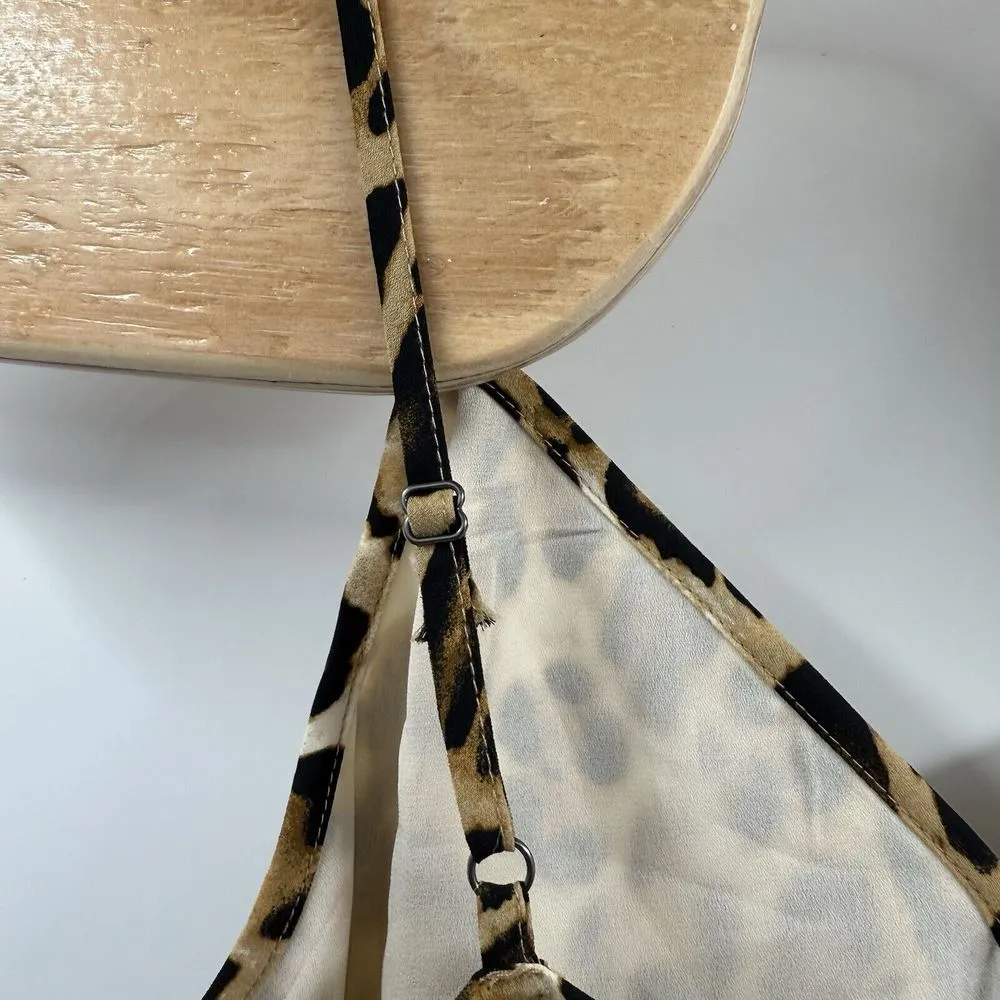 NWT NORDSTROM ABOUND Size‎ Medium Womens Animal Print V-Neck Open Back Tank Top - Image 4