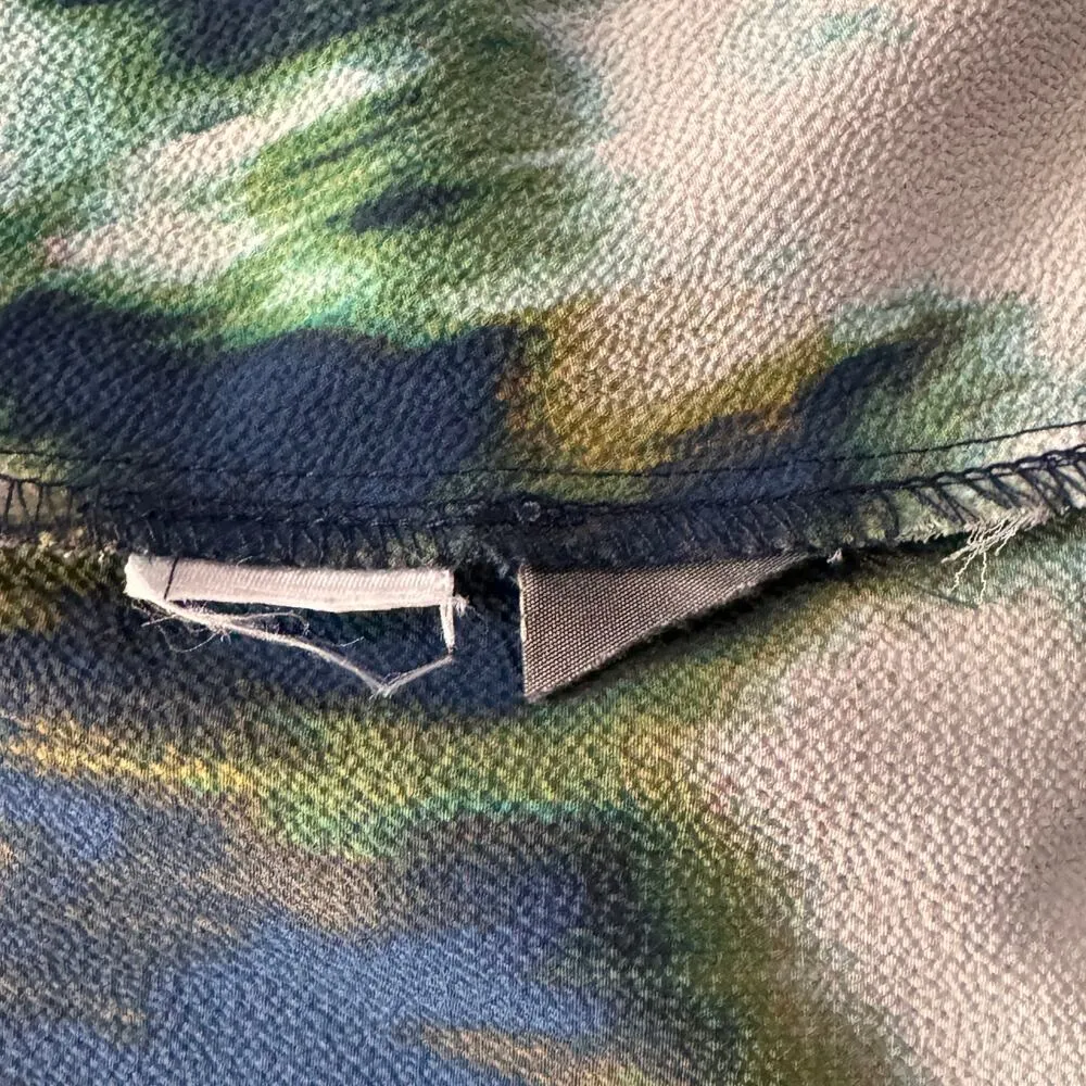 Simply Vera Vera Wang Large Tunic Top Asymmetrical Sleeveless Abstract Scoop Blue - Image 8