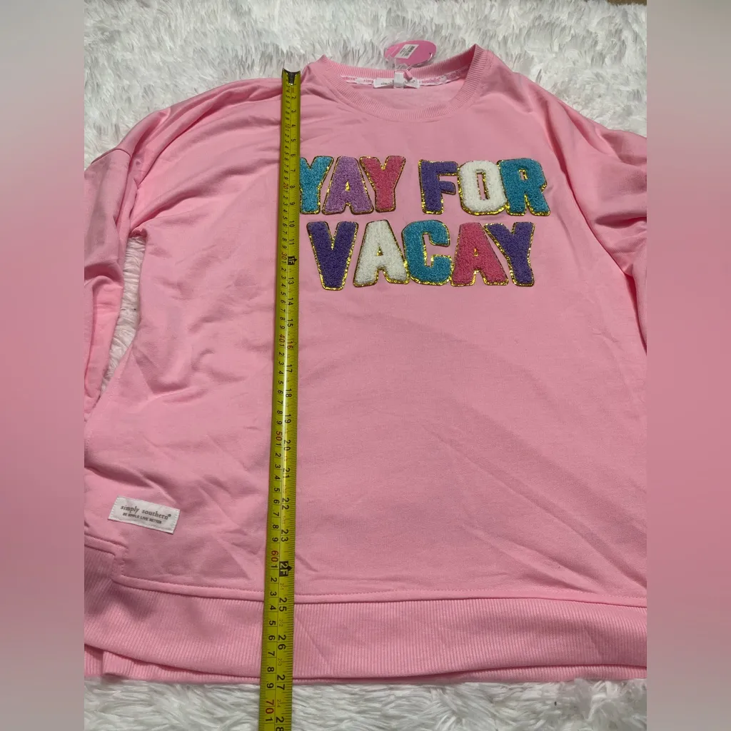 NWT - Women’s Simply Southern Yay For Vacay Sweatshirt - Size XL - Pink - Image 9