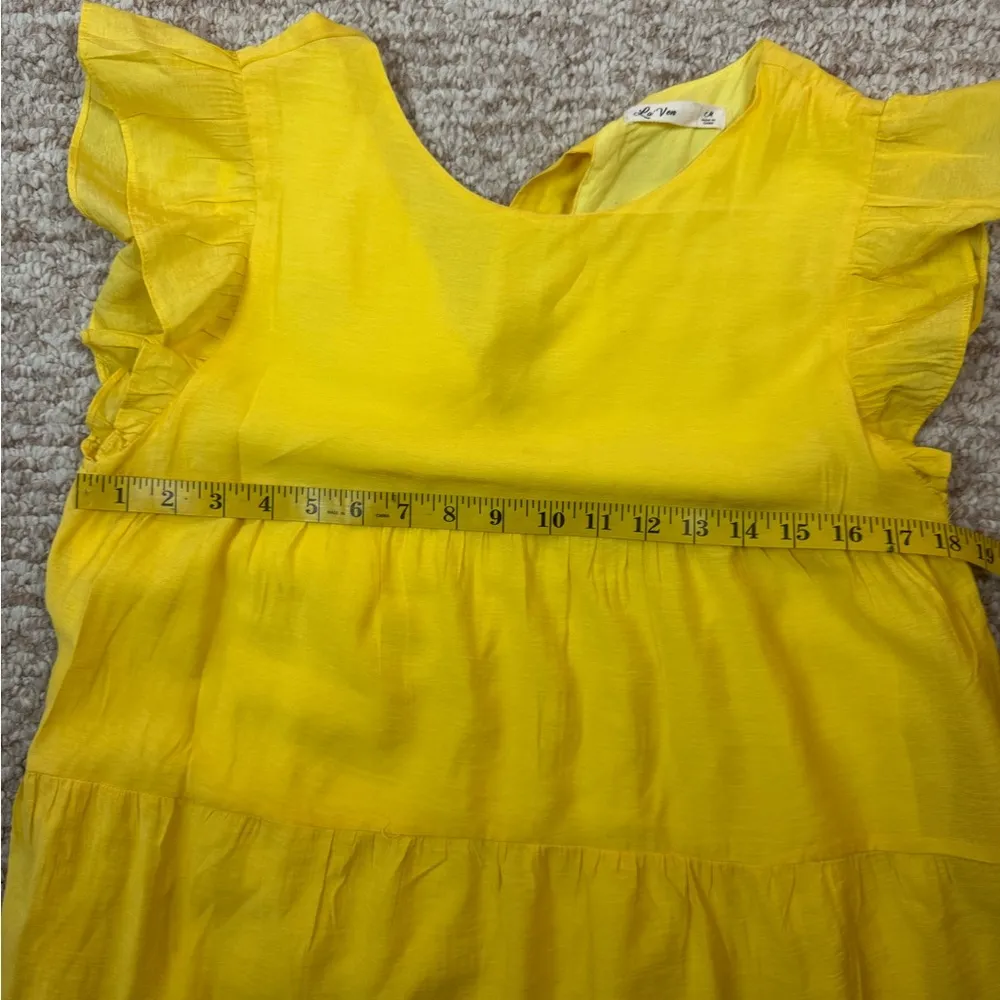 La Ven Boutique Lara Dress Maxi Dress Cap Sleeve Ruffle Casual Size M. B27 Yellow Size M - Image 9