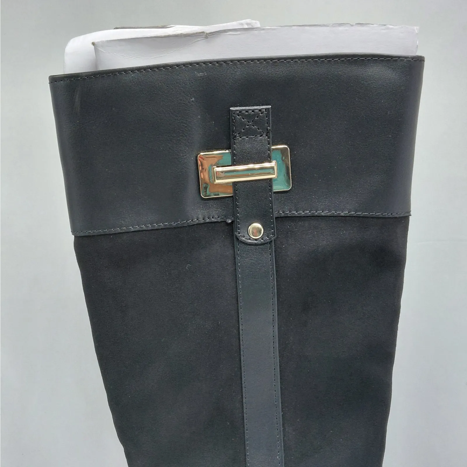 Karen Scott Womens Knee High Riding Boots 6M Black Western Buckle Equestrian - Image 8