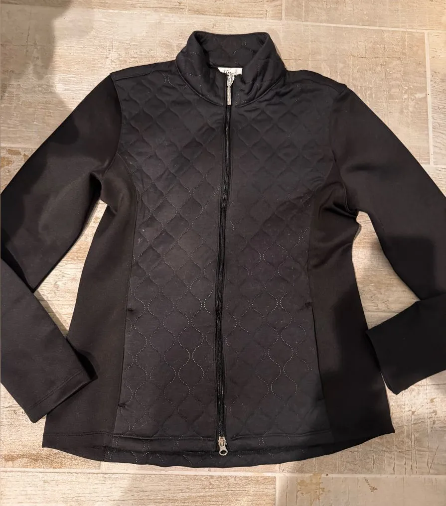 Greg Norman Collection Black Quilted Zip Up Jacket - Image 1