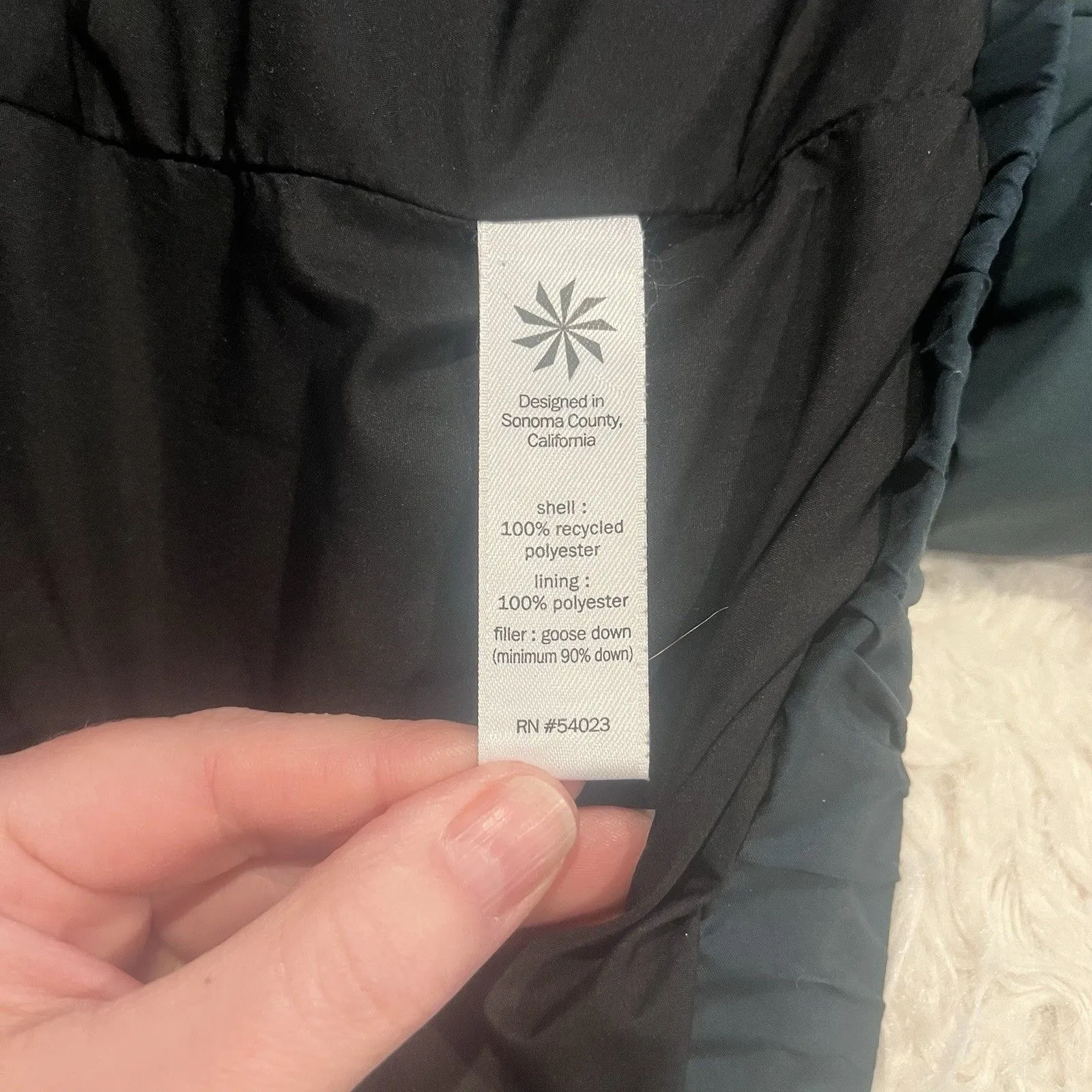 Athleta Goose Down Puffer Winter Coat Navy Blue Women’s Small Full Zip EUC - Image 13