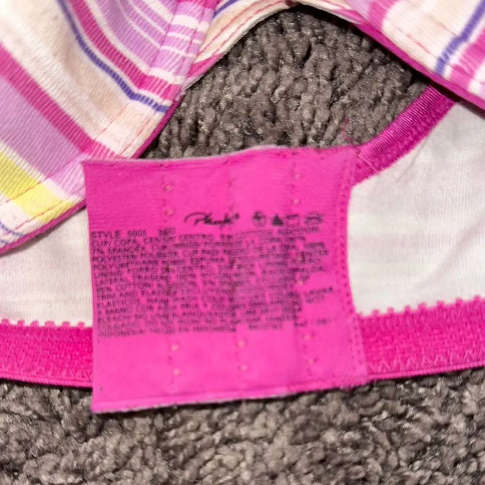 Playtex Pink and Yellow Candy Stripe Bra Size undefined - Image 2
