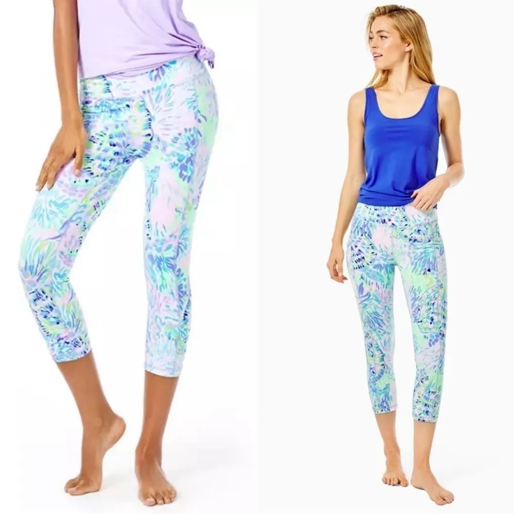 Lilly Pulitzer Weekender High Rise Cropped Legging Shell of a Party Size XXS - Image 4