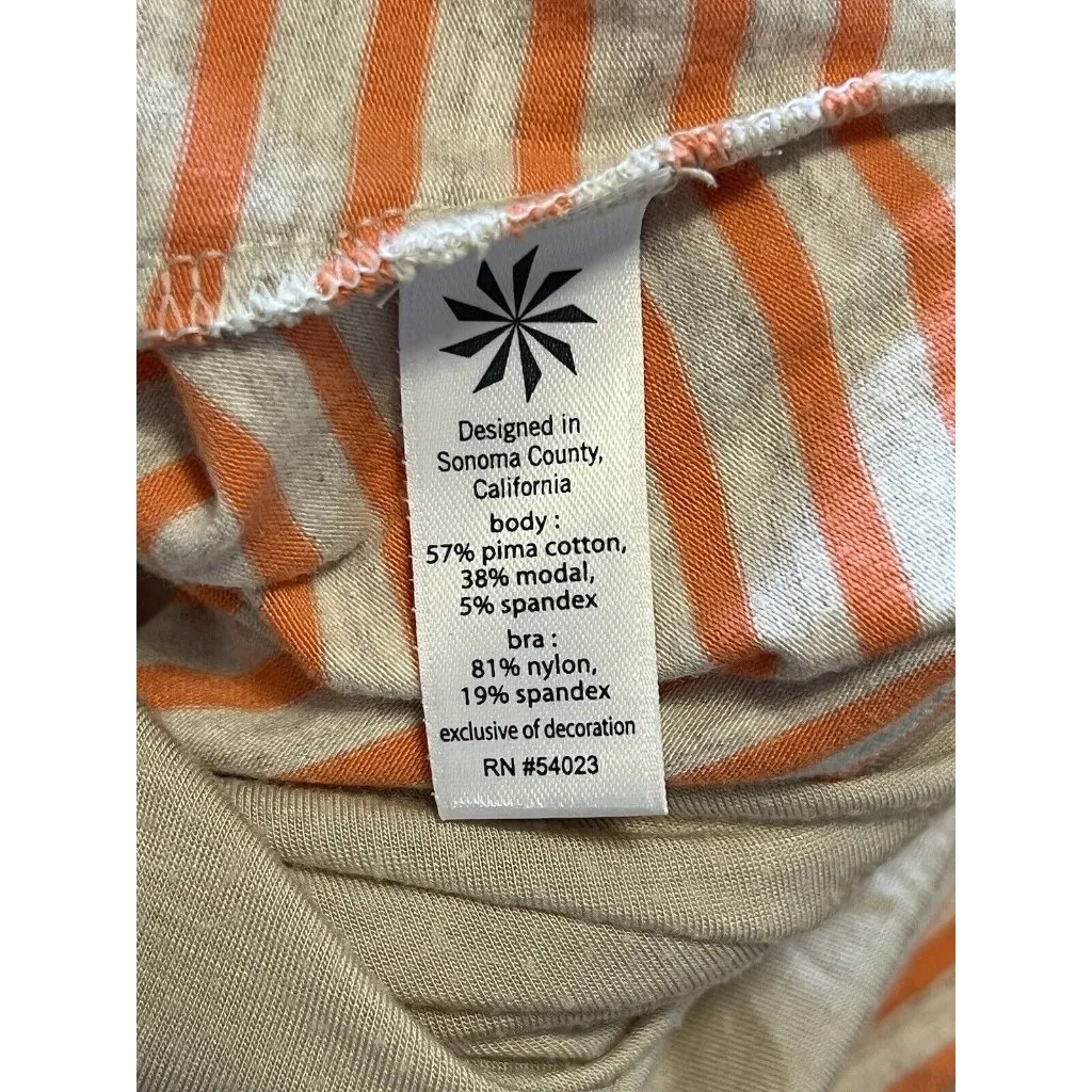 Athleta Ember Racer Back Midi Dress‎ Women’s Size Medium Orange Stripe Athletic - Image 9