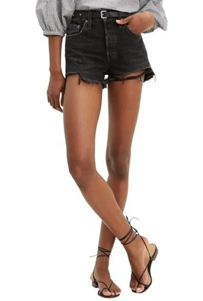 Levi’s 501 Original Cutoff Button Fly Shorts Black 32 NWT - Image 2