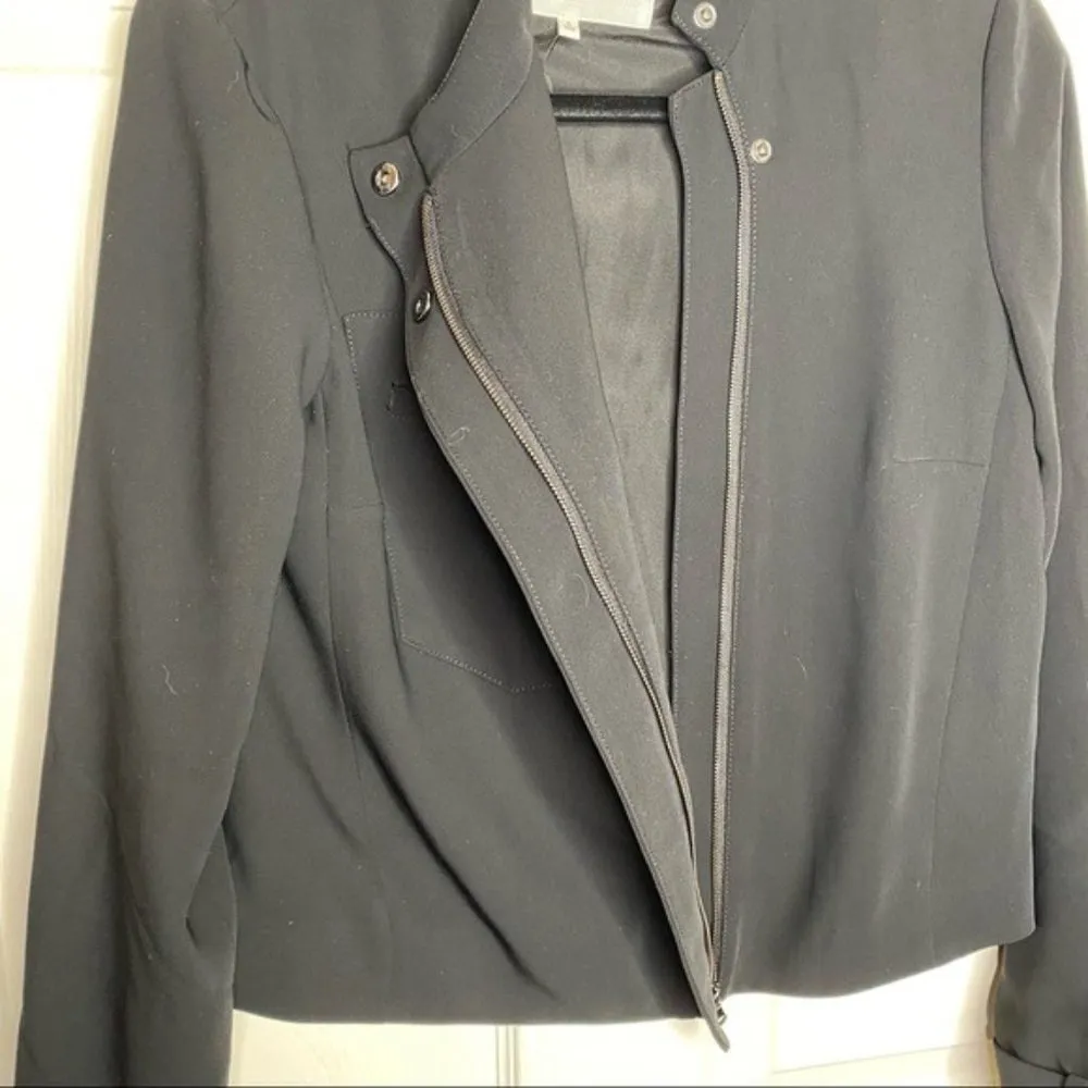 RACHEL Rachel Roy Black Mock Neck Moto Jacket Blazer Size 8 - Image 7