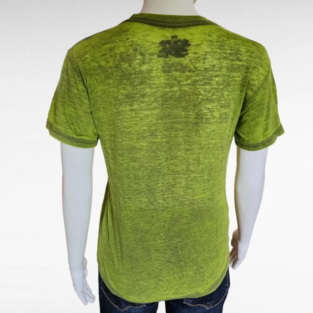 Star Wars Lime Burnout Graphic Logo Crewneck Tee Size Small - Image 4