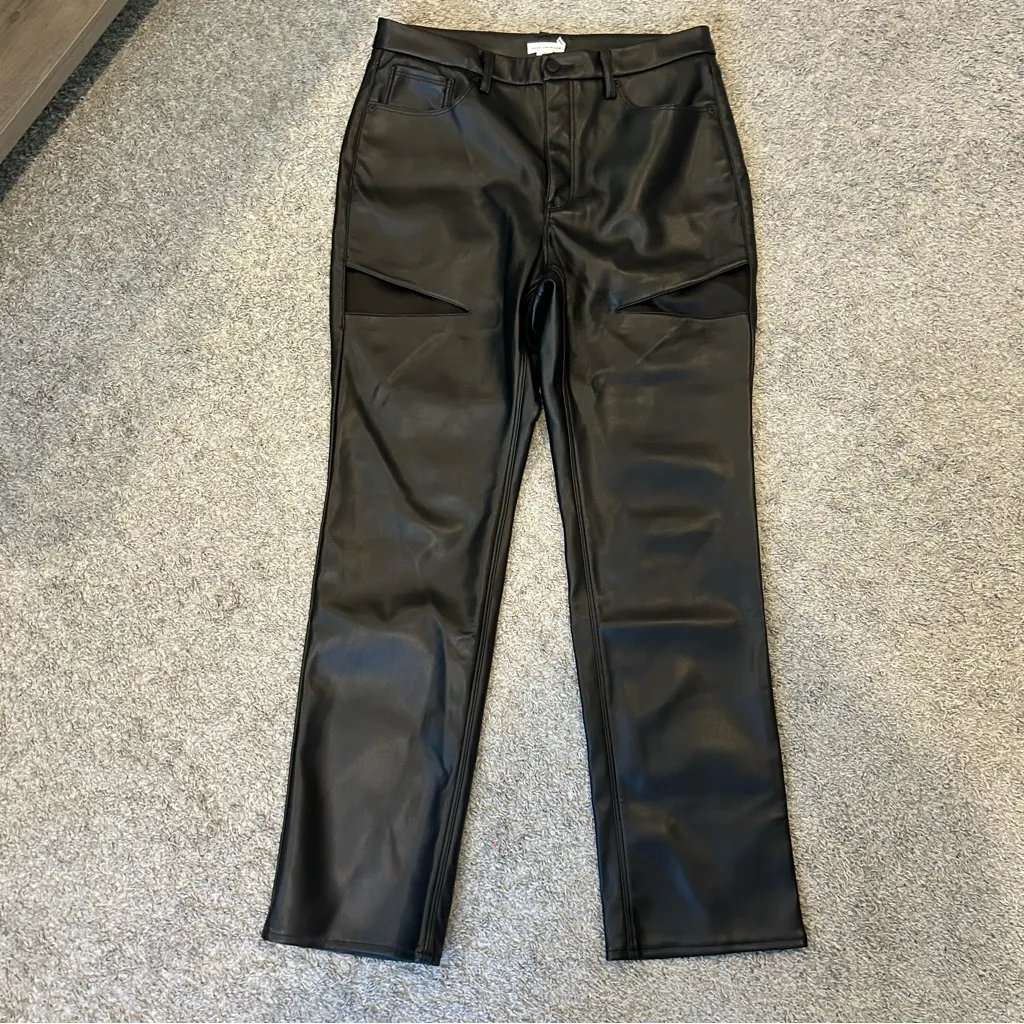 Good American Good 90's Icon Faux Leather Pants SIZE 15 - Image 2