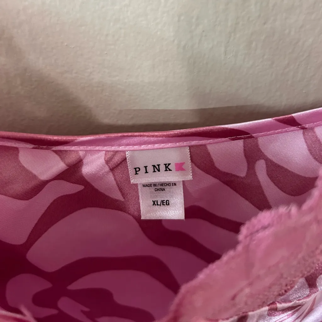 Pink Victoria’s Secret Floral Rose Pink Slip Dress Sz XL - Image 3