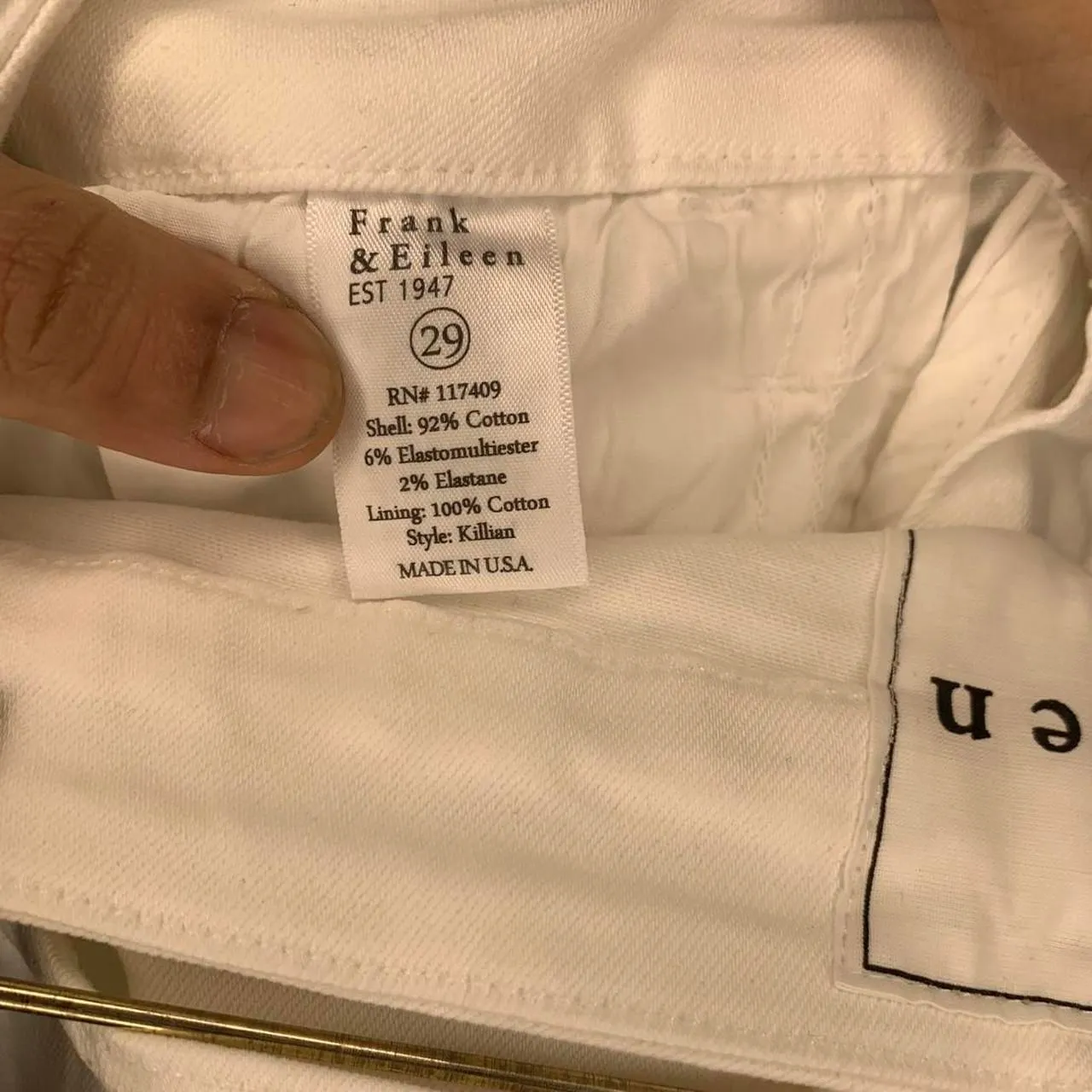 Frank & Eileen Killian White Jeans Size 29 High Rise Flare Jeans with Raw Hem - Image 6