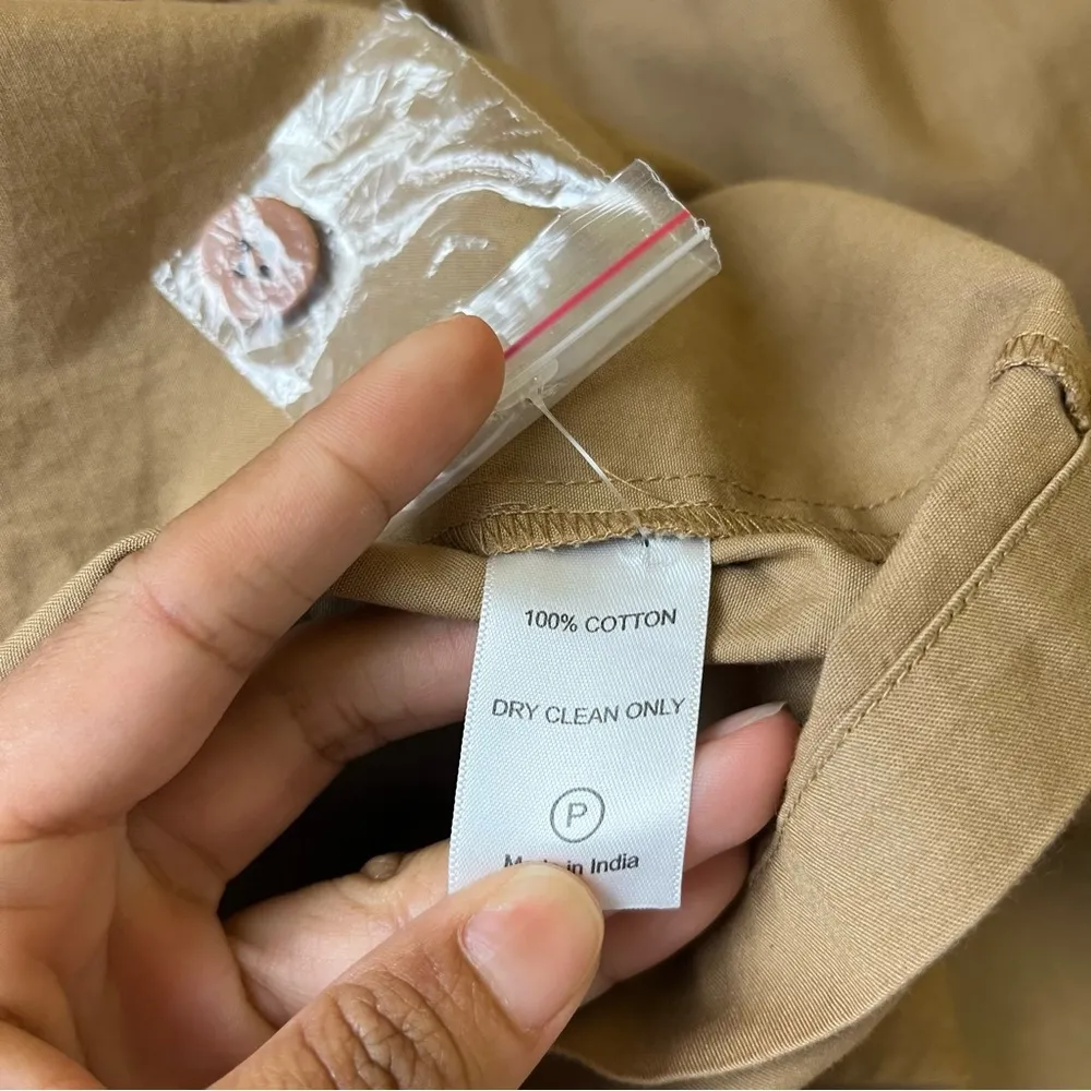 Mille Renata Ruffle Trench Coat in Almond Tan - Image 8