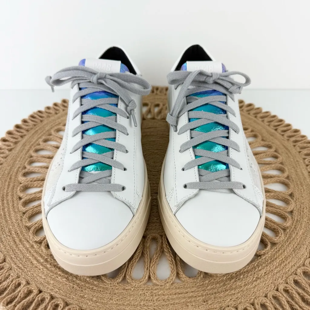 NEW P448 Jack Lined Sneakers White Metallic Women’s Sz 41 - Image 3