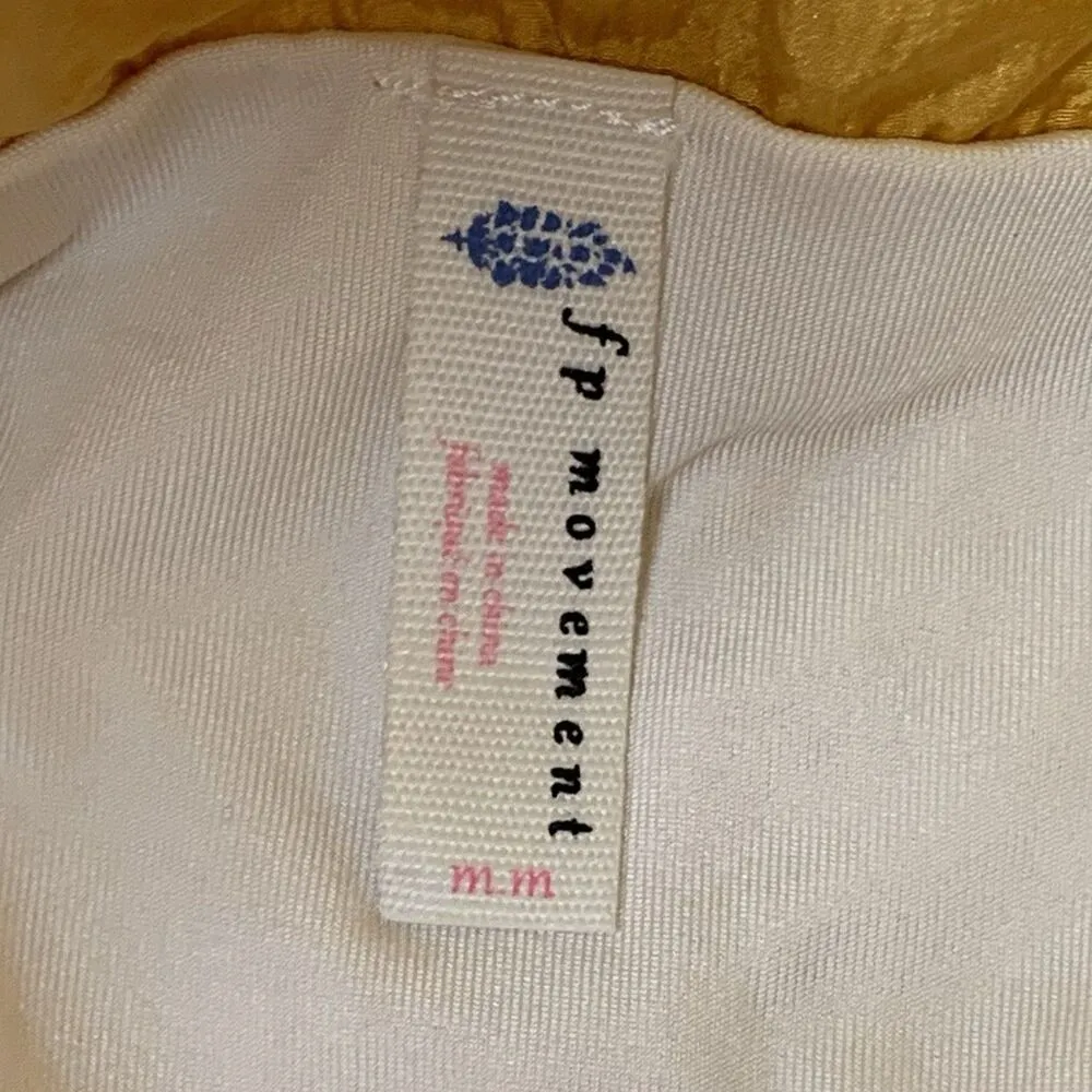 Free People Movement The Way Home High Rise Pull On Shorts Sz M Mustard Yellow - Image 5