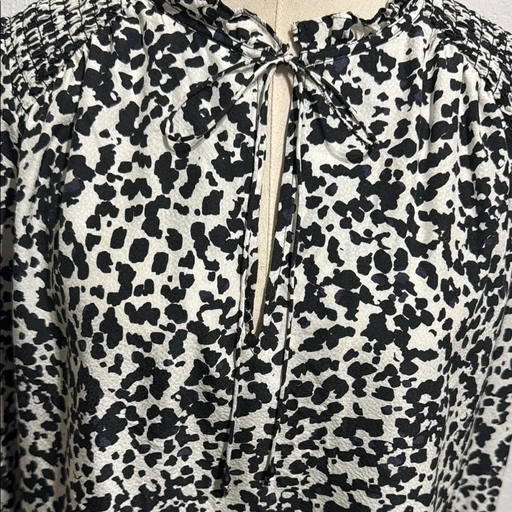 Marie Oliver Black and White Silk Blouse - Image 7