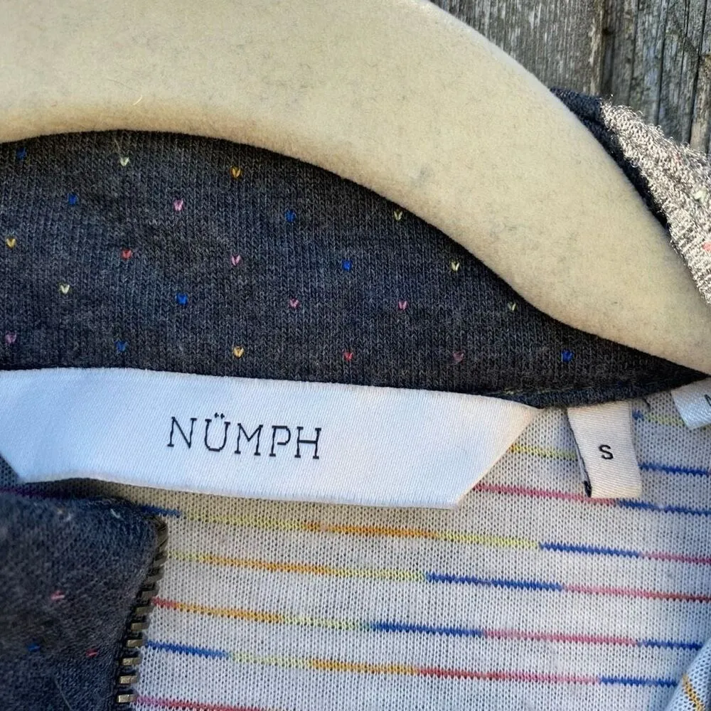 Numph Anthropologie Gray Heart Quarter Zip Sweater Dress | S‎ - Image 3