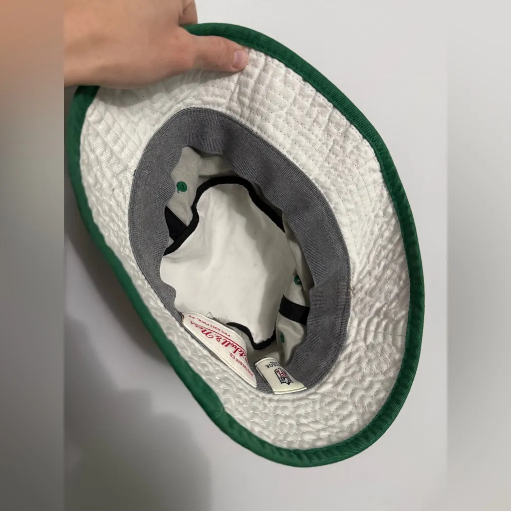 Mitchell & Ness Philadelphia Eagles Bucket Hat Throwback Hat Retro Gray Green - Image 9