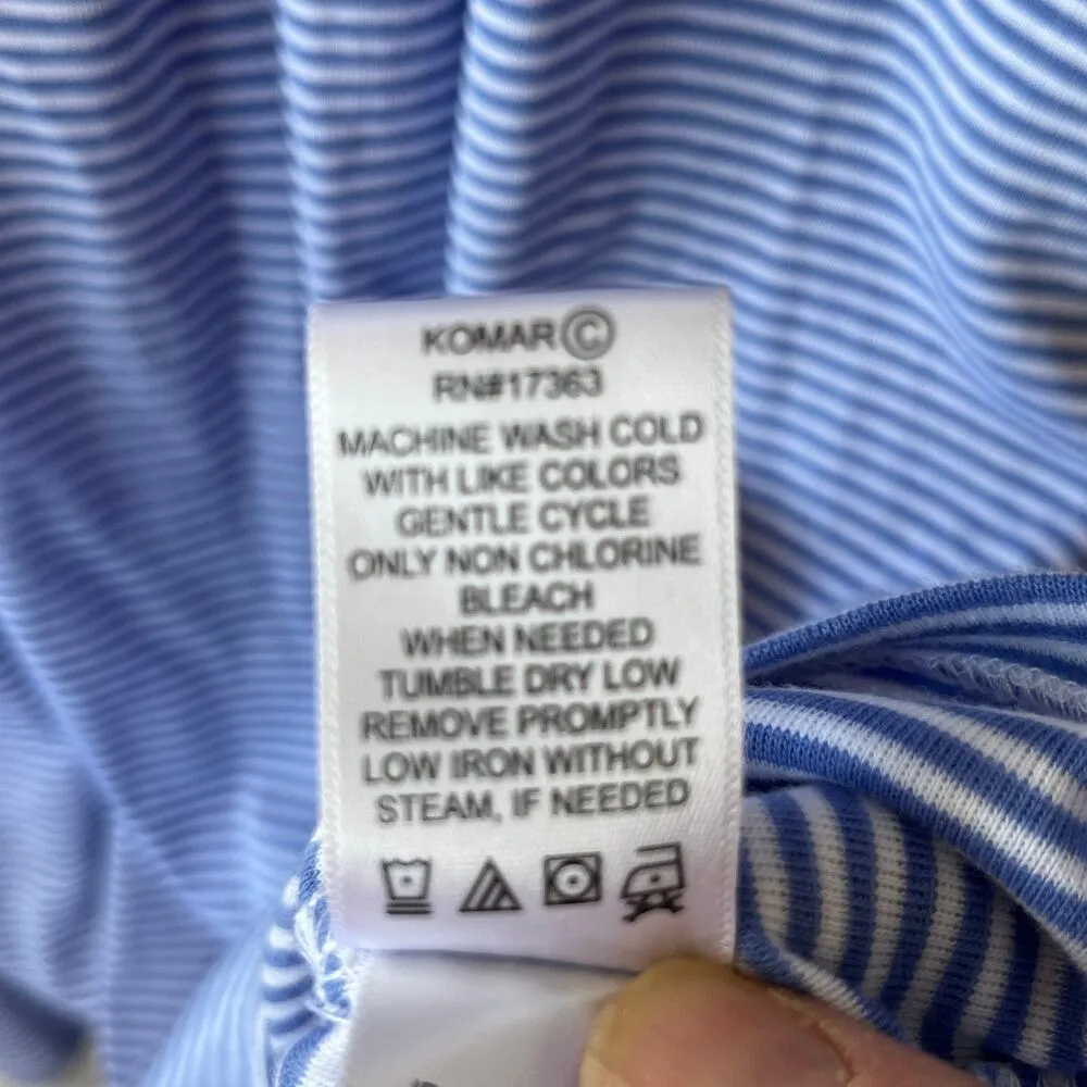 Aria Blue White Striped Nightgown New L - Image 6