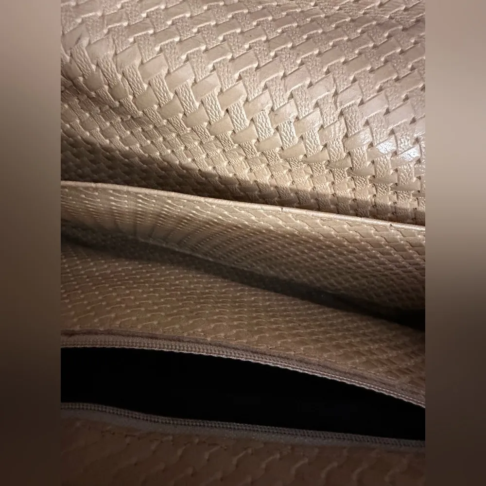 Vintage Bags By Varon Structured Clutch Handbag Exotic Leather 1980s Snakeskin Gold - Image 9