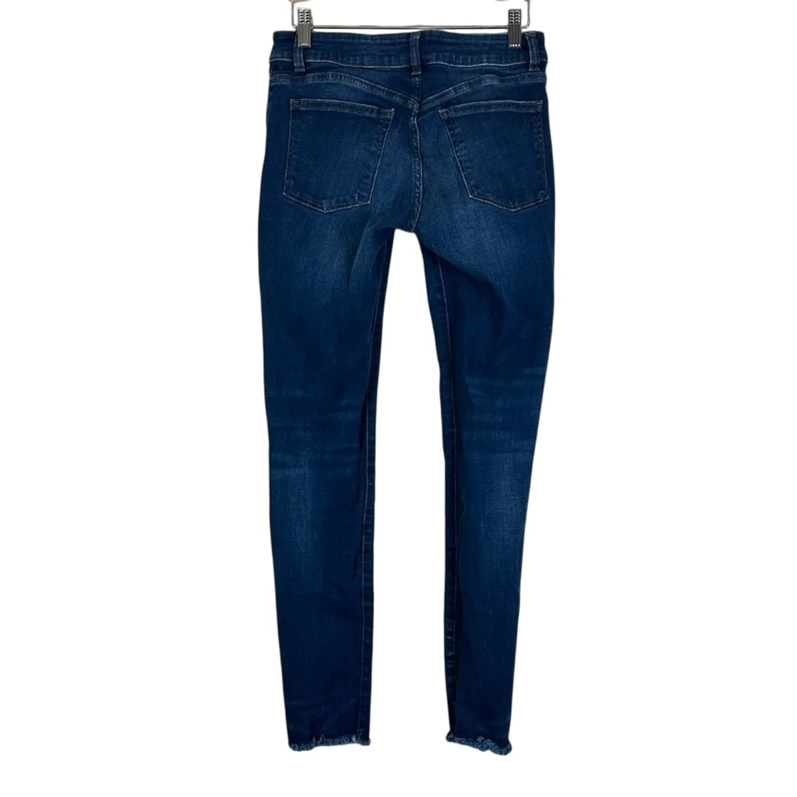 DL1961 Florence Skinny Jeans Womens 27 Dark Wash Instasculpt Distressed Raw Hem - Image 5