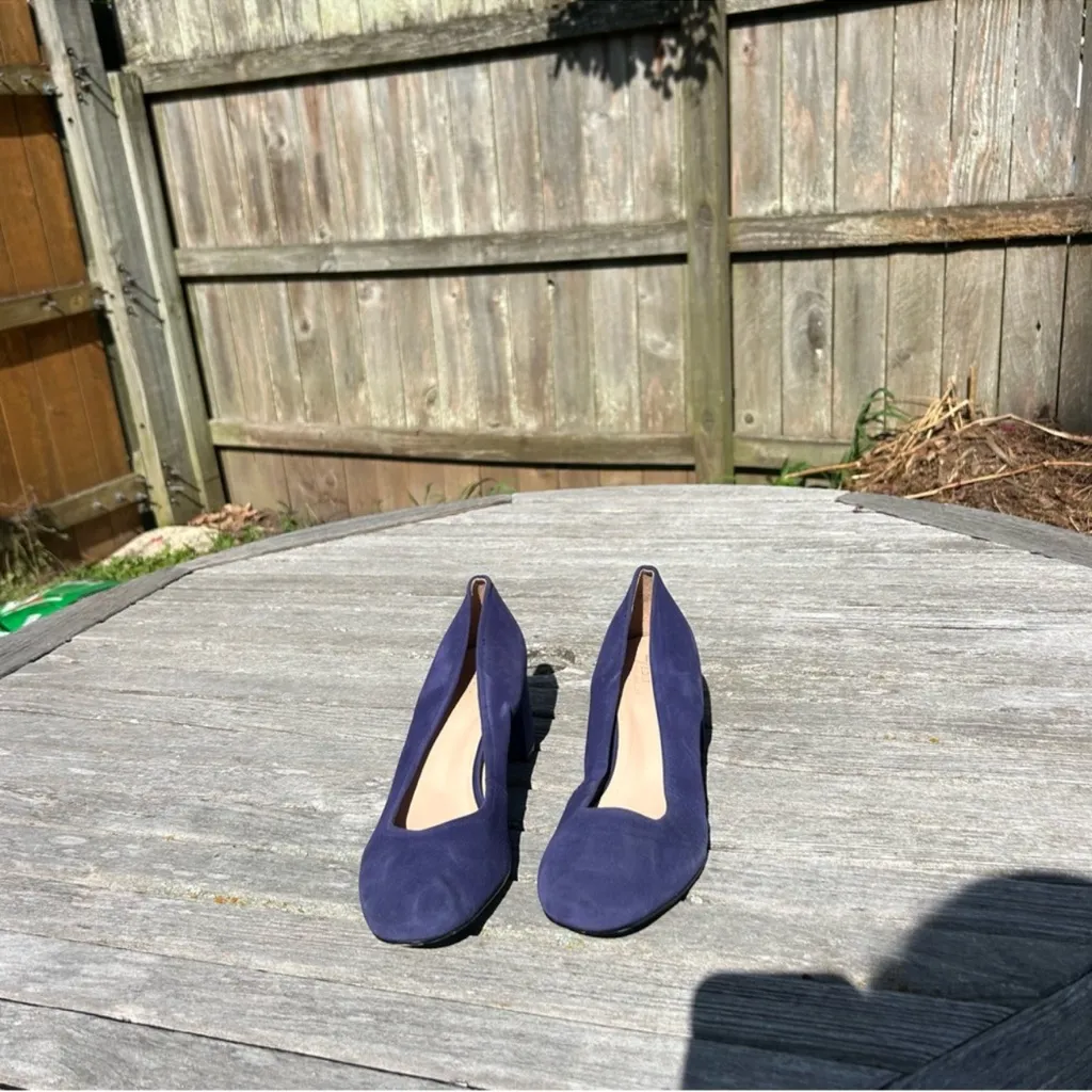 27 Edit Naturalizer Womens Rebecca Pumps Heels Blue Suede Close Toe Size 12 fall - Image 4